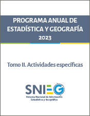 Imagen de la portada del programa Anual de Estadística y Geografía 2023, Tomo dos, Actividades específicas
