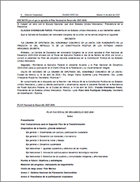 Portada del Plan Nacional de Desarrollo 2025-2030